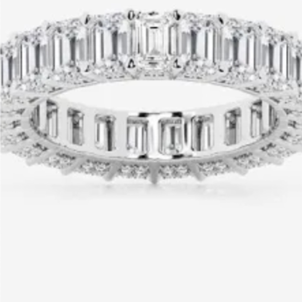 6 carat Elegant 14k White Gold Lab Diamond Women's Eternity Band E VS1